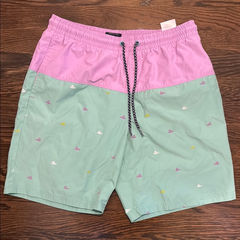Columbia Men’s Swim Shorts - Pink and Green (M)